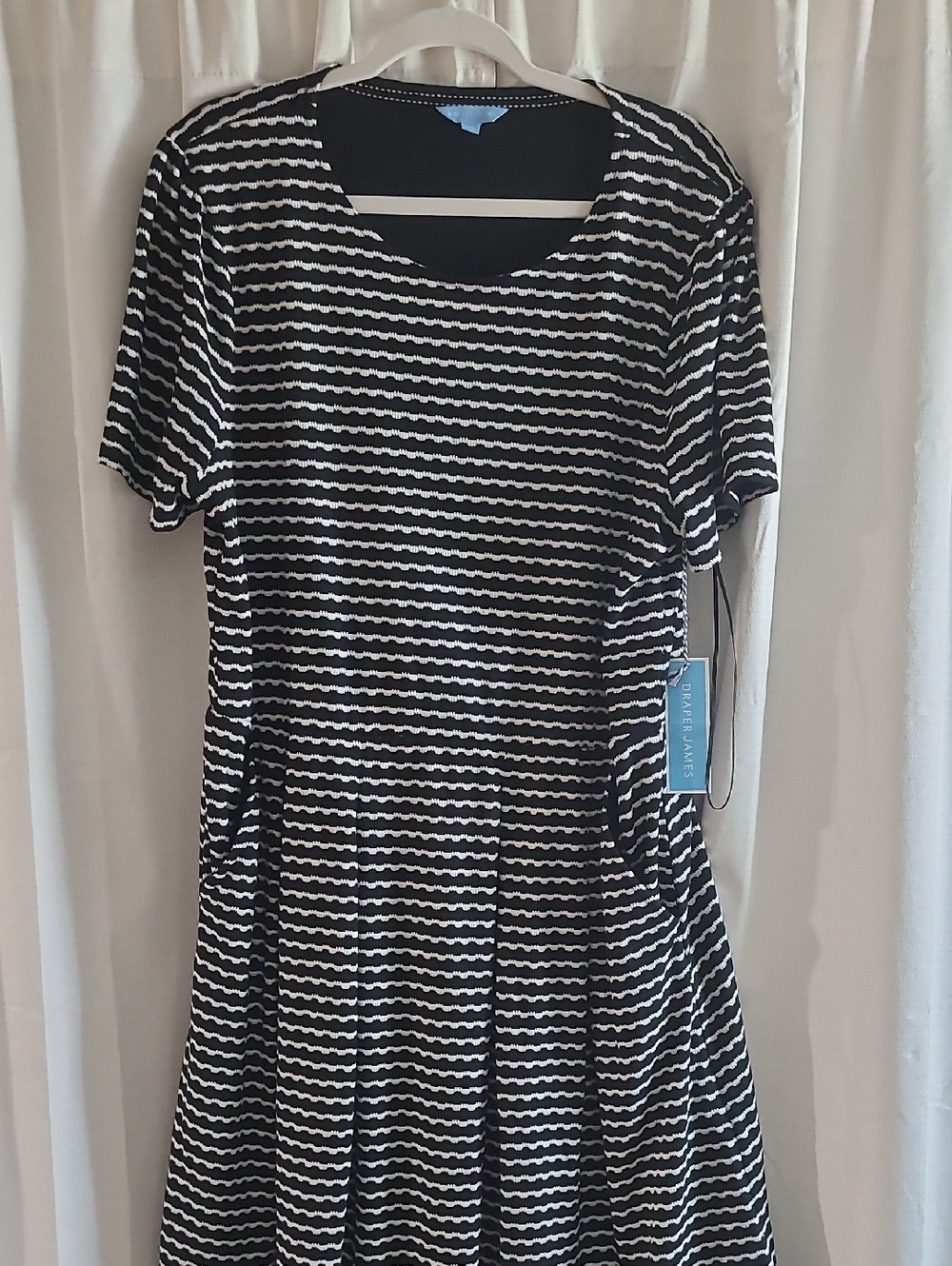 Draper James Black and White Striped Dress